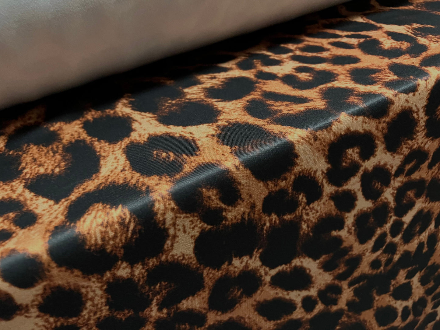 Scuba spandex stretch neoprene style jersey fashion fabric, per metre - Cheetah animal print - brown