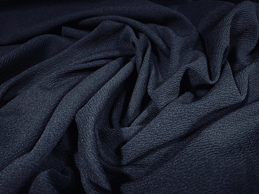 Liverpool textured scuba stretch spandex jersey fabric, per metre - plain - navy blue