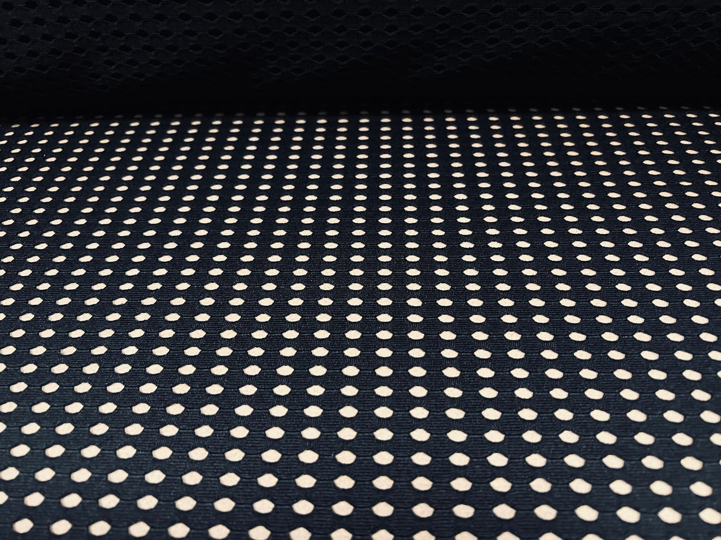Stretch spandex eyelet sports mesh jersey fabric, per metre - black