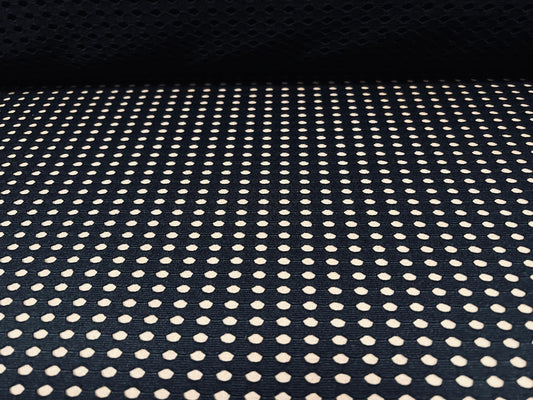 Stretch spandex eyelet sports mesh jersey fabric, per metre - black