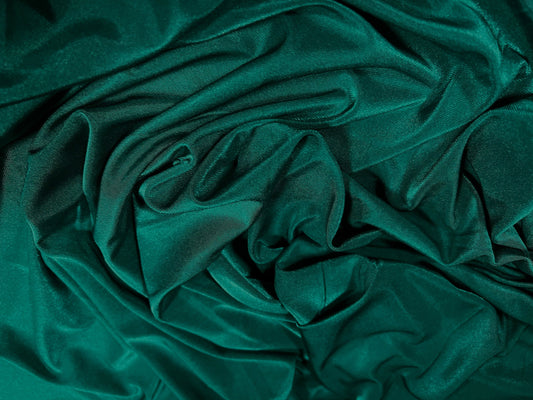 Disco shimmer Spandex stretch single jersey fabric, per metre - plain - jade green