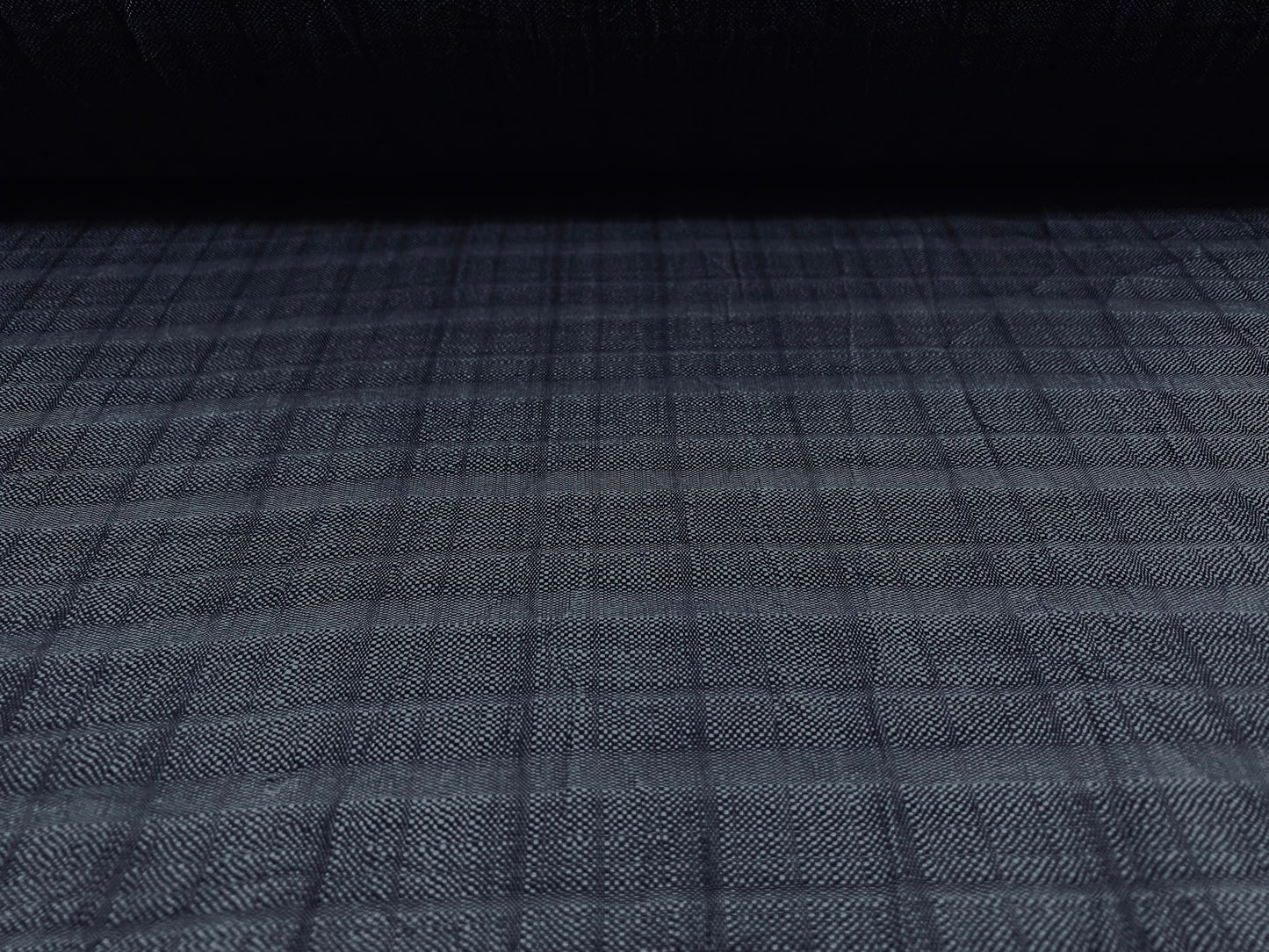 Crushed textured woven hipster check suiting fabric, per metre - navy blue