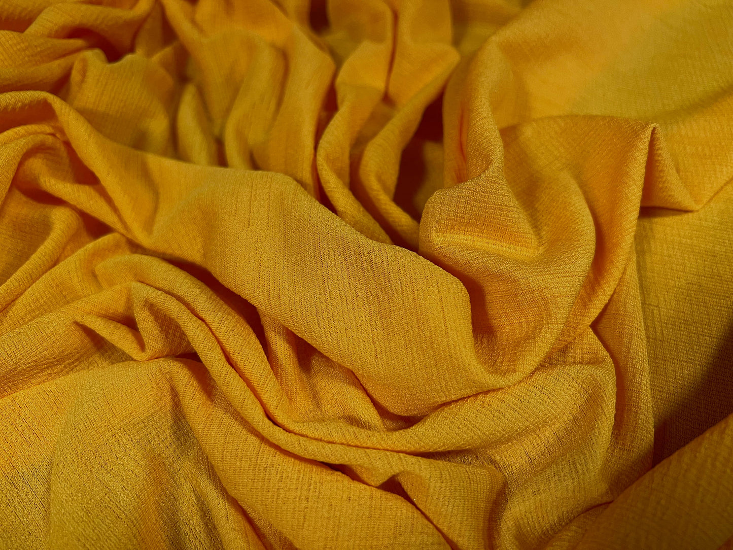 Vienna crepe dress fabric with spandex, per metre - plain - saffron gold