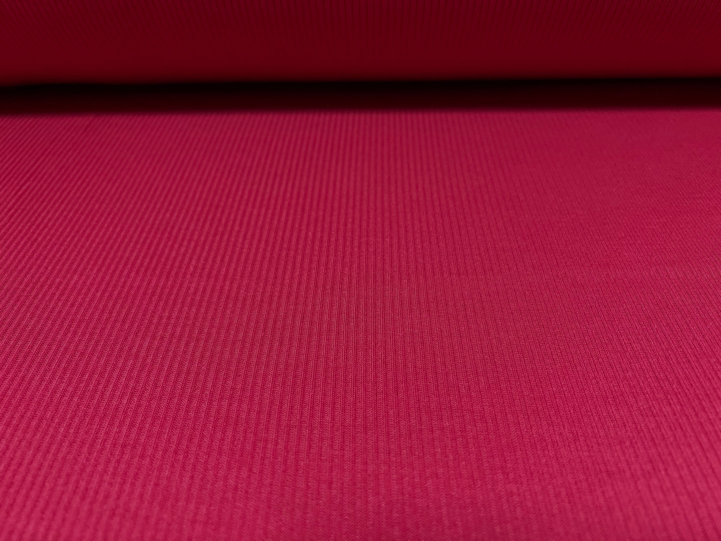 Soft handle ribbed jersey knit fabric, per metre - plain - cerise pink