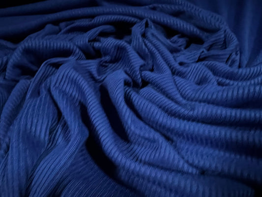 Soft handle ribbed jersey knit fabric, per metre - plain - royal blue