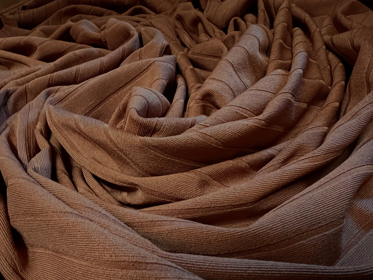 Stretch spandex rib jersey fabric, per metre - plain - toffee