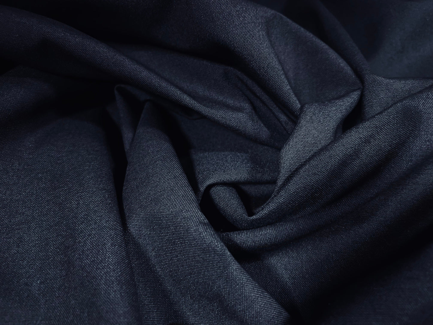 Plain weave gabardine suiting fabric, per metre - navy blue