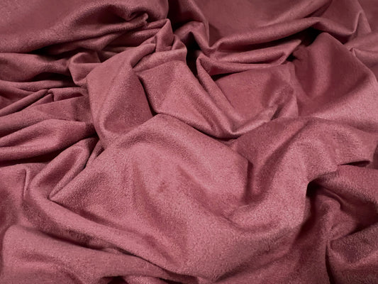 Suedette spandex stretch jersey fabric, per metre - plain - rouge