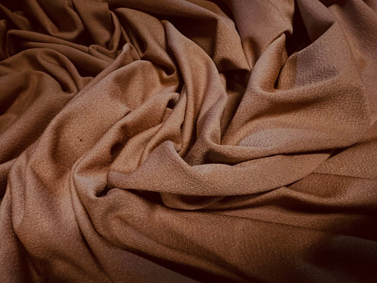 Textured spandex crepe single jersey stretch fabric, per metre - plain - camel