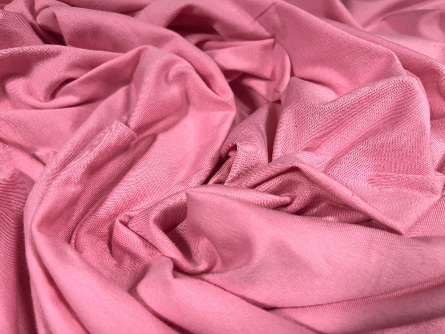 Cotton spandex stretch single jersey fabric, per metre - plain -  pink