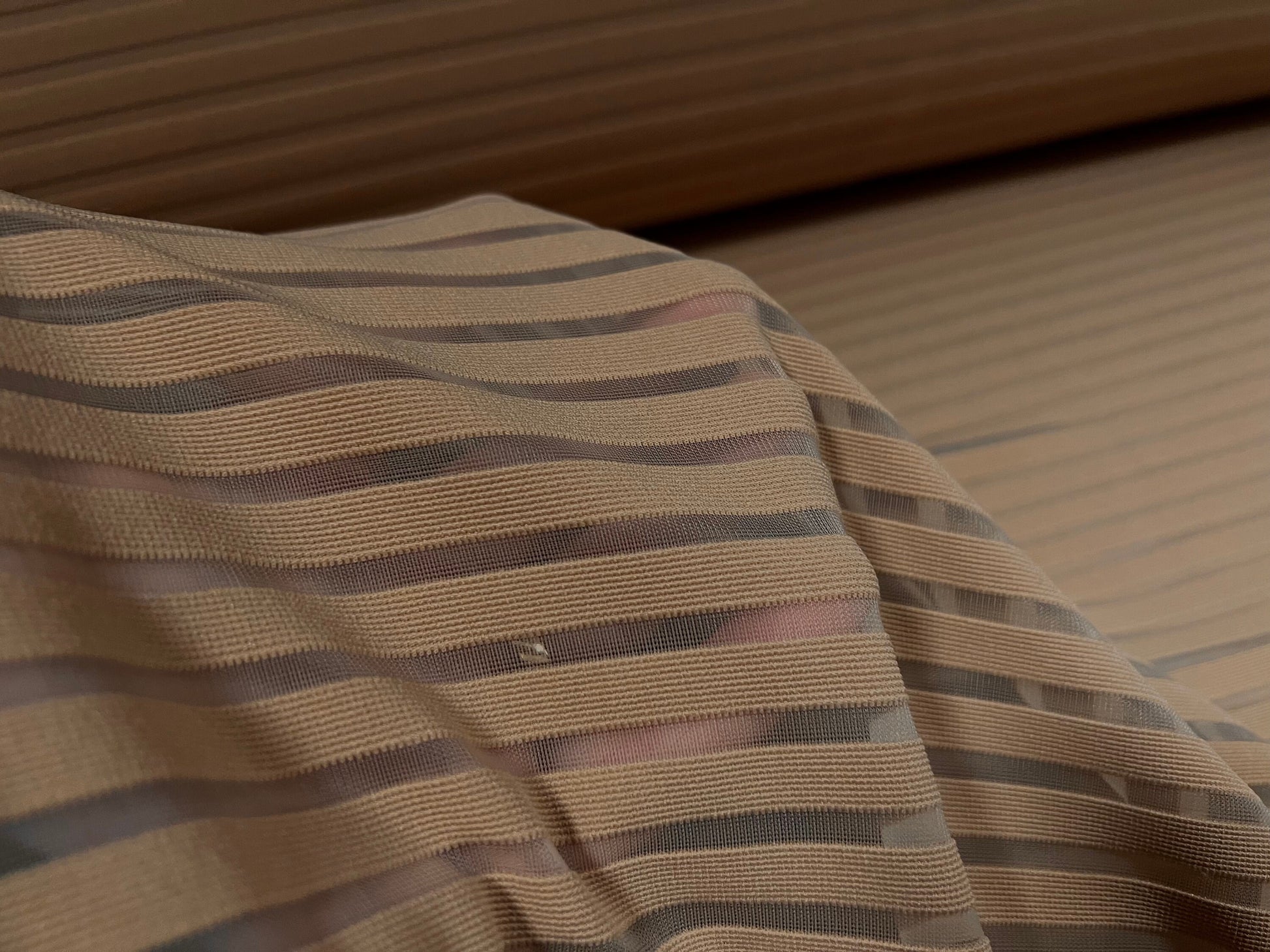 Ottoman rib burnout stripe jersey fabric , per metre - plain - biscuit ...