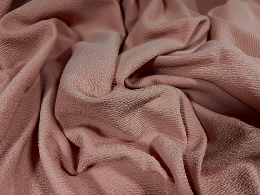 Waterfall textured scuba stretch spandex jersey, per metre - plain - Rose pink