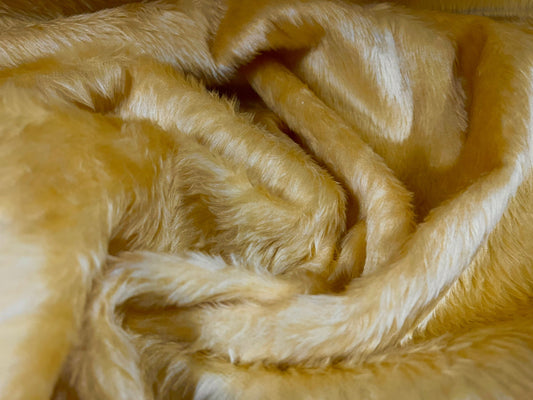 Faux fur fabric, per metre - medium pile - light gold