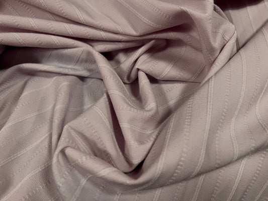 Woven stretch spandex raised pinstripe in a stripe fabric, per metre - lilac