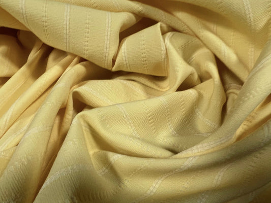 Woven stretch spandex raised pinstripe in a stripe fabric, per metre - yellow