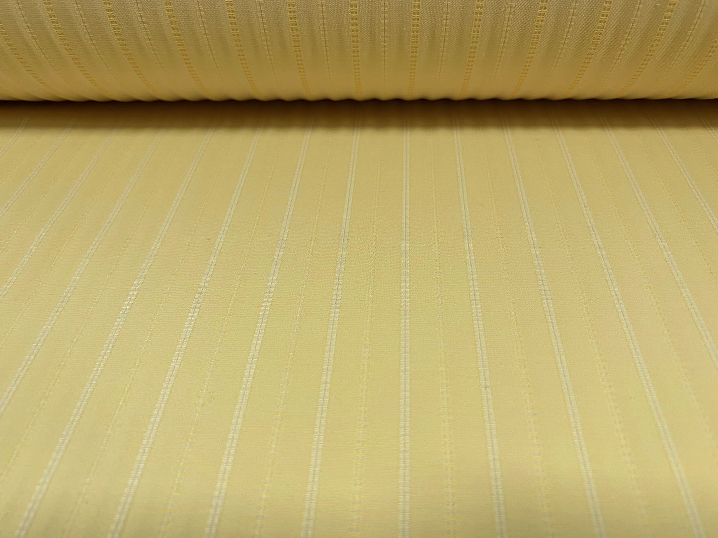 Woven stretch spandex raised pinstripe in a stripe fabric, per metre - yellow