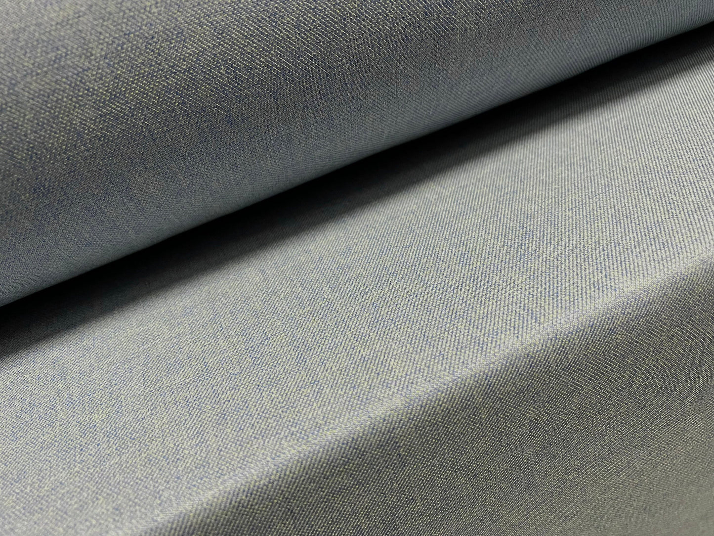 Linen look woven melange trouser skirt fabric, per metre - light blue & lemon