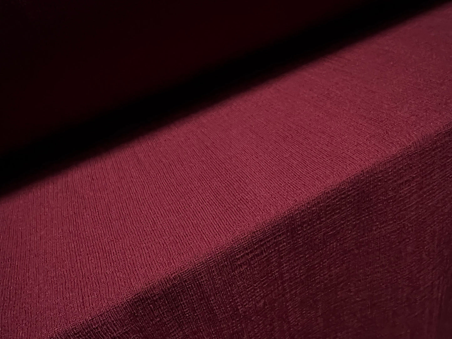 Textured straw cloth double jersey stretch spandex fabric, per metre - wine