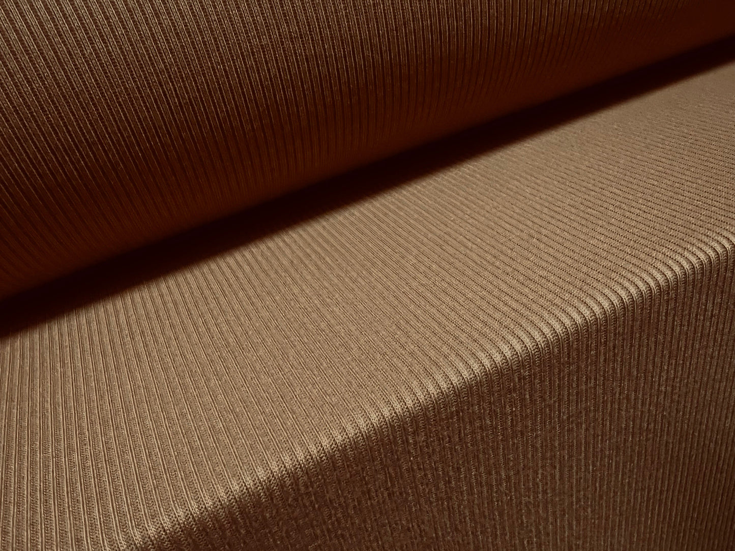 Soft handle ribbed jersey knit fabric, per metre - plain - camel