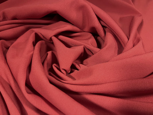 Woven microfibre technical fabric, per metre - plain - coral