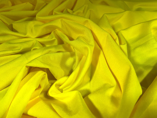 Swimwear stretch spandex jersey fabric, per metre - plain - bright yellow