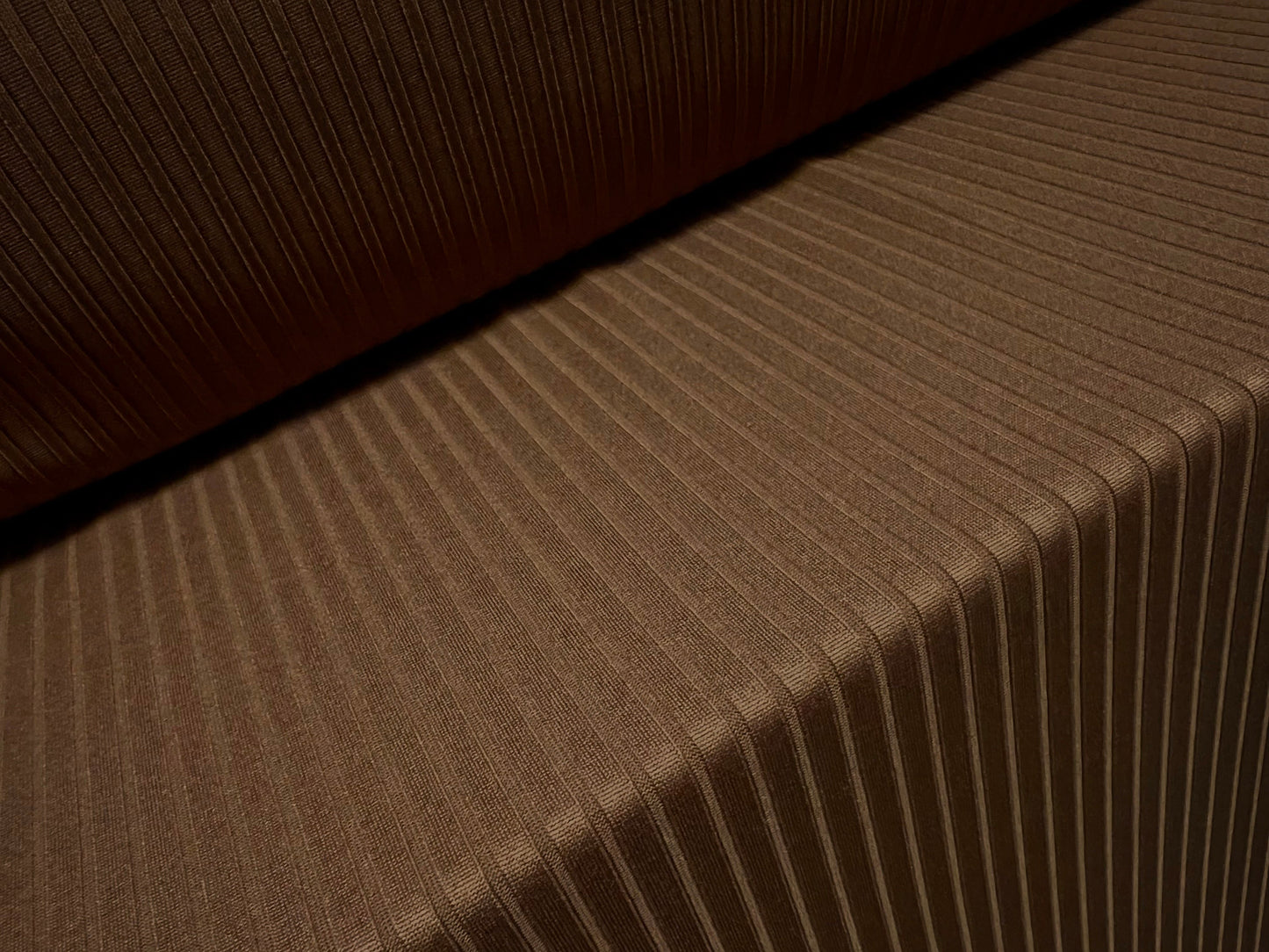 Stretch spandex rib jersey fabric, per metre - plain - hazelnut brown