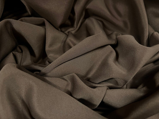 Scuba stretch spandex neoprene style jersey fabric, per metre - plain - taupe brown