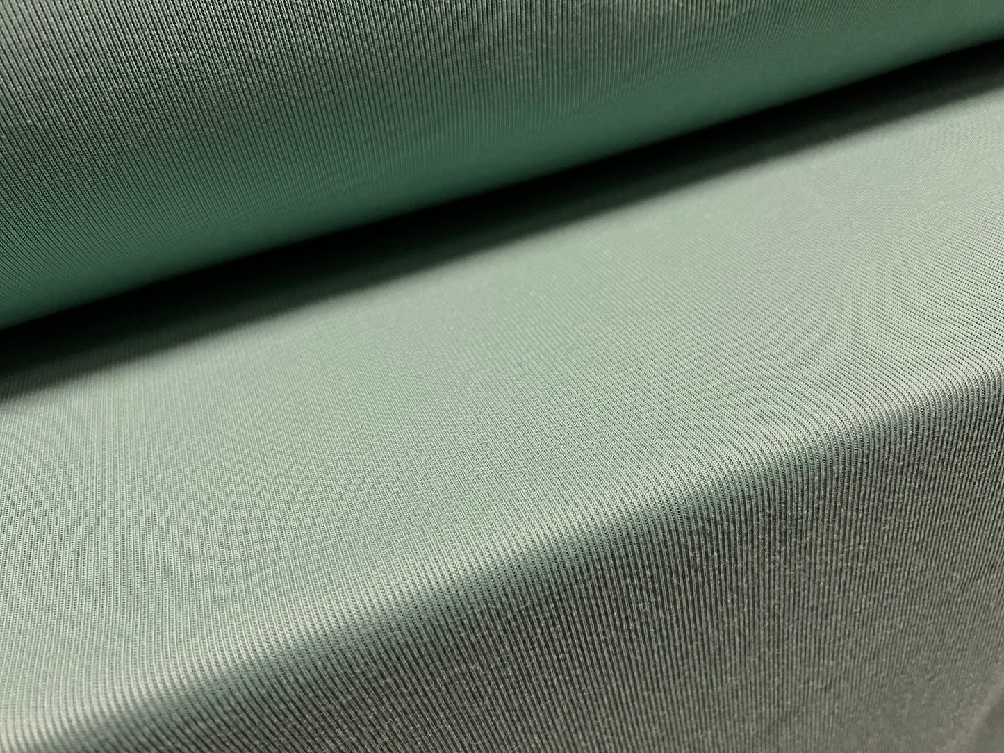 Fine rib jersey knit fabric, per metre - Plain - sea green