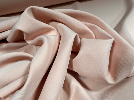 Barcelona smooth stretch woven dress fabric, per metre - plain - blush pink