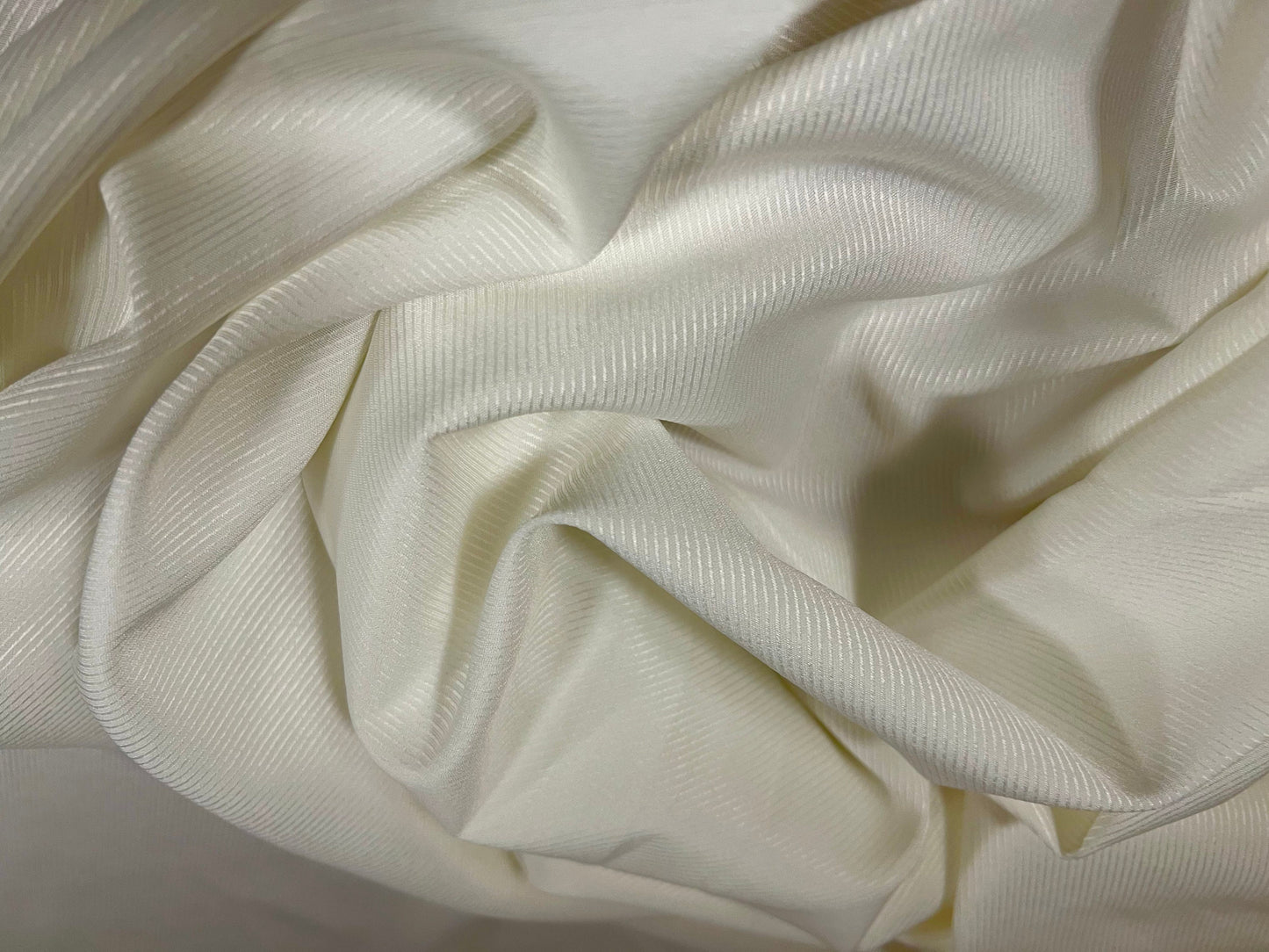 Barcelona twill woven dress fabric with comfort stretch, per metre - plain - ivory