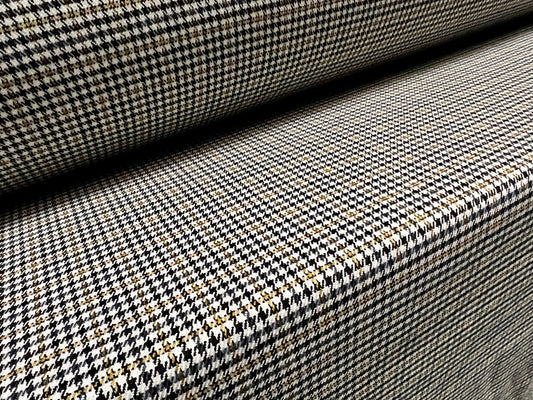 Wool blend stretch spandex woven fabric, per metre - country check design