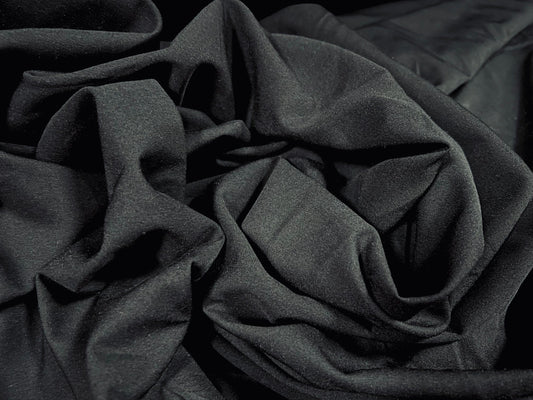 Barcelona smooth stretch woven dress fabric, per metre - plain - black