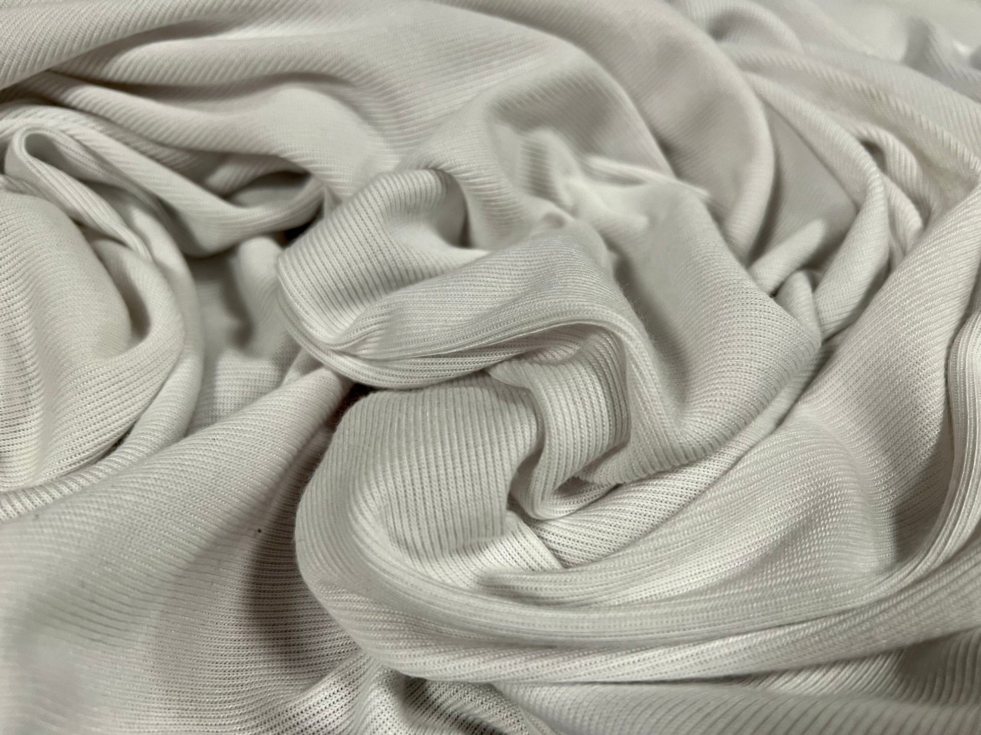 Fine rib jersey knit fabric, per metre - Plain - white – thefabricmerchant