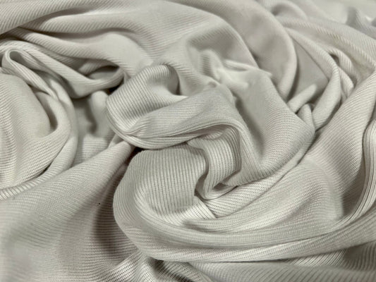 Fine rib jersey knit fabric, per metre - Plain - white