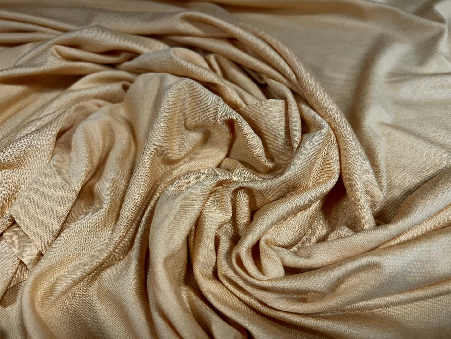 Viscose Spandex stretch single jersey fabric, per metre - plain -  peanut