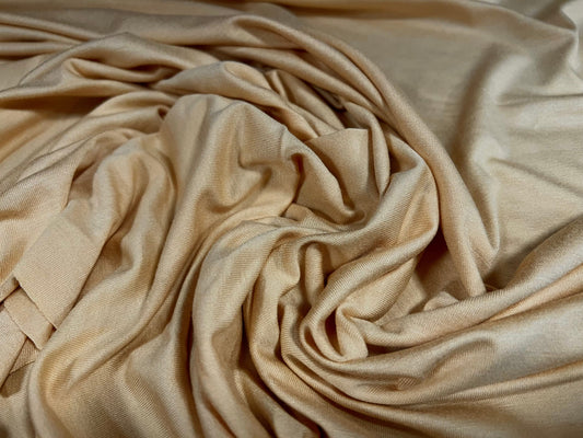Viscose Spandex stretch single jersey fabric, per metre - plain -  peanut