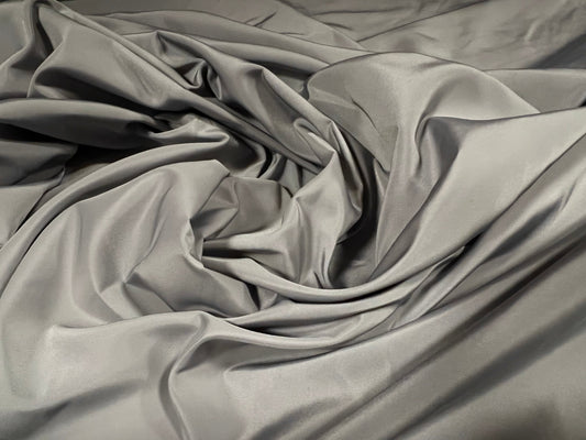 Taffeta woven dress fabric, per metre - plain - silver grey