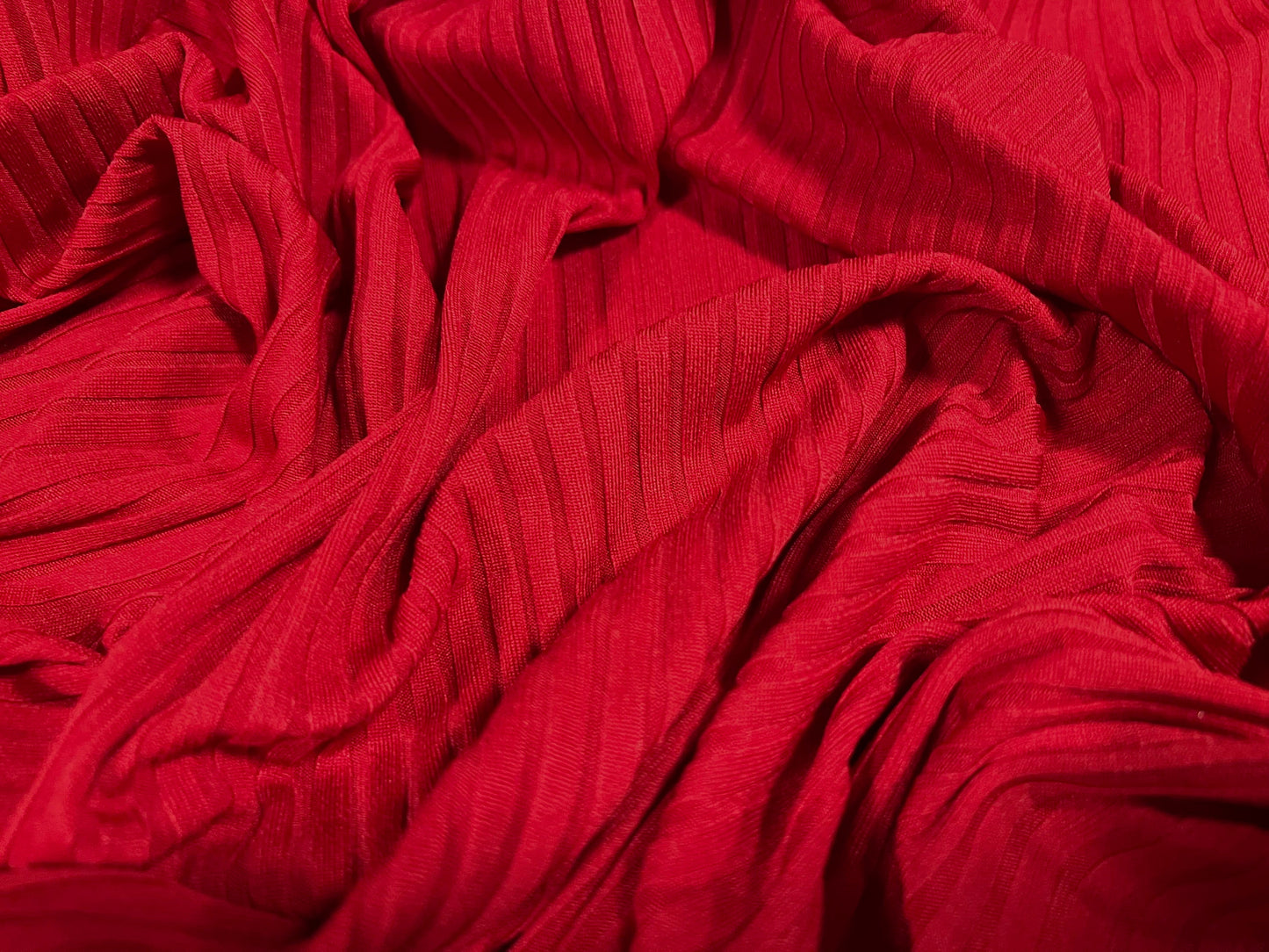 Stretch spandex rib bodycon jersey fabric, per metre - plain - red