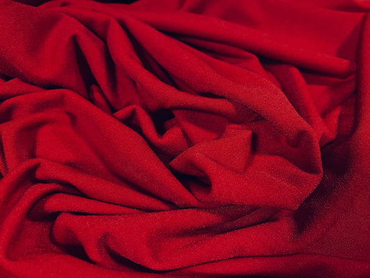 Valentino crepe spandex jersey fabric - similar to scuba - per metre - plain - red