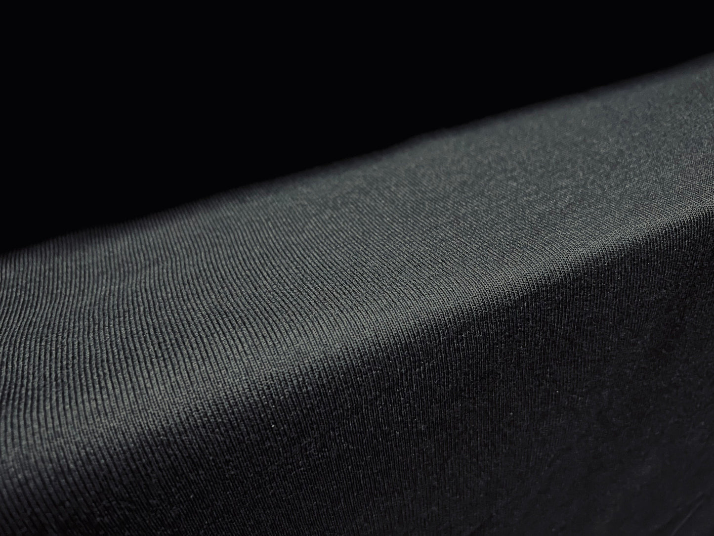 Cotton blend fine ribbed cuffing jersey fabric, per metre - plain - black