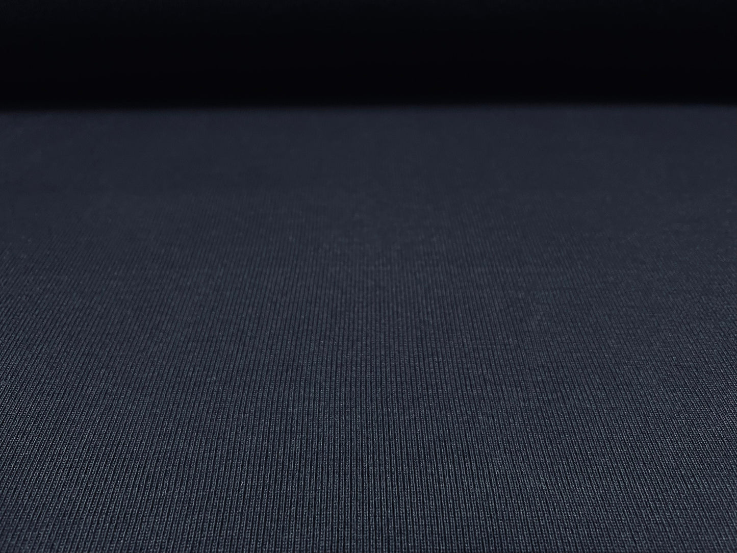 Cotton blend fine ribbed cuffing jersey fabric, per metre - plain - navy