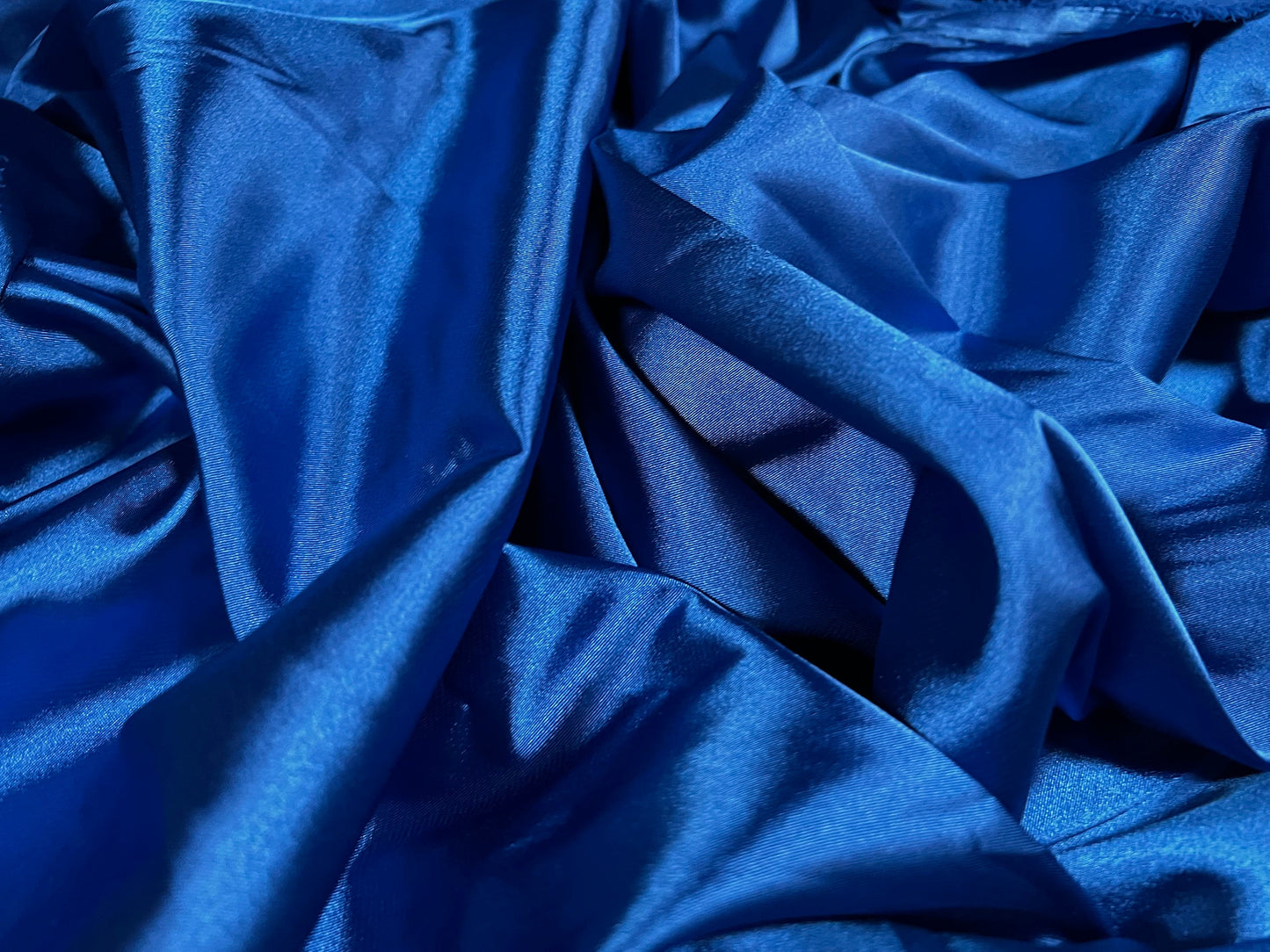 Silky Stretch charmeuse satin dress fabric, per metre - plain - Cobalt blue