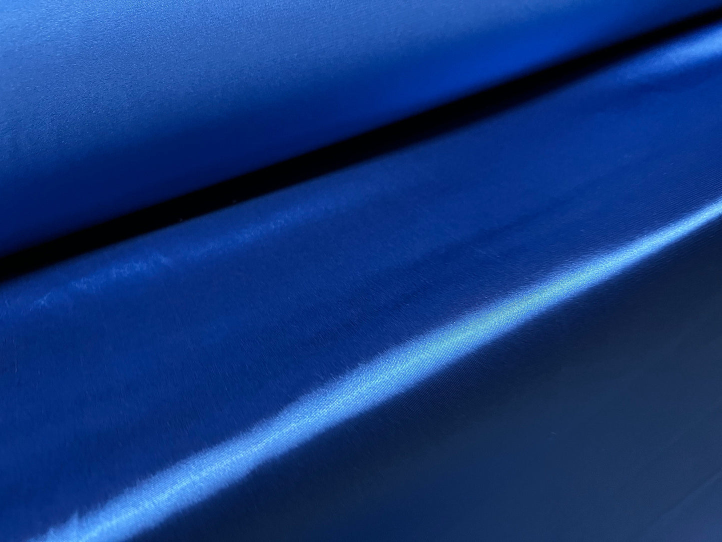 Silky Stretch charmeuse satin dress fabric, per metre - plain - Cobalt blue