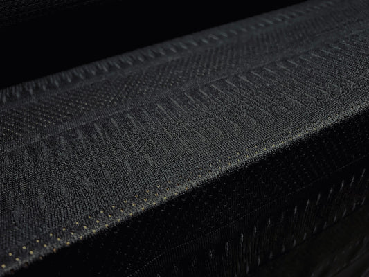 Soft handle jacquard jersey fabric, per metre - pindot & stripe - black