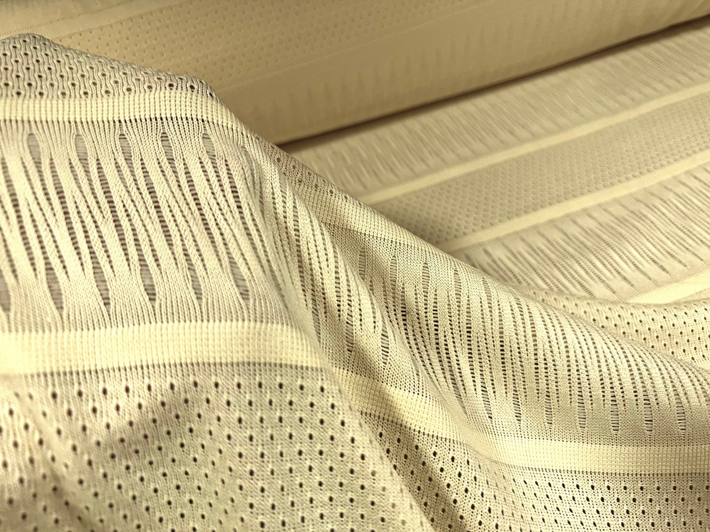 Soft handle jacquard jersey fabric, per metre - pindot & stripe - yellow