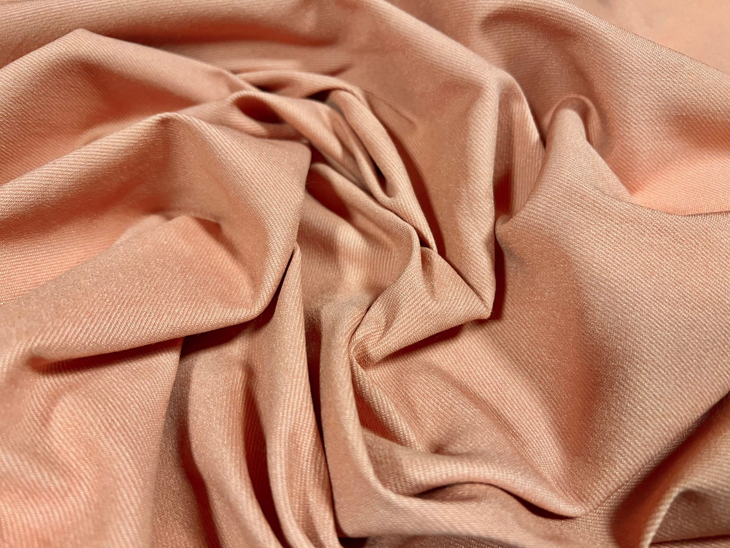 Super soft stretch woven twill fabric, per metre - plain - Salmon pink