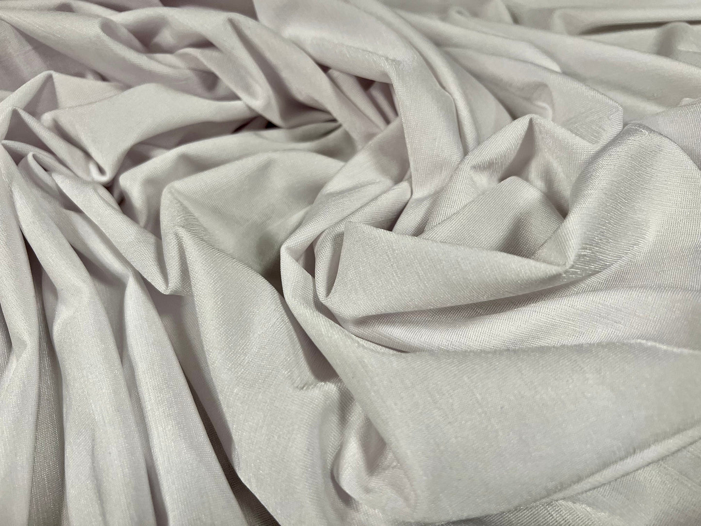 Finely textured stretch spandex single jersey fabric, per metre - plain - white