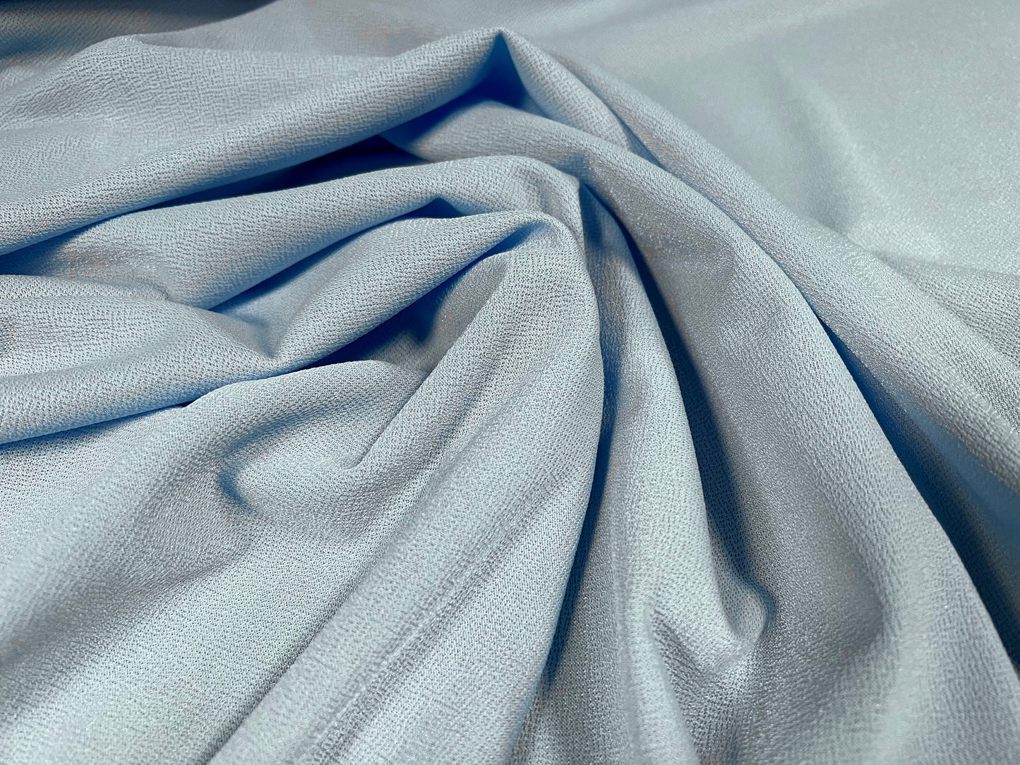 Valentino crepe spandex jersey fabric - similar to scuba - per metre - plain - baby blue