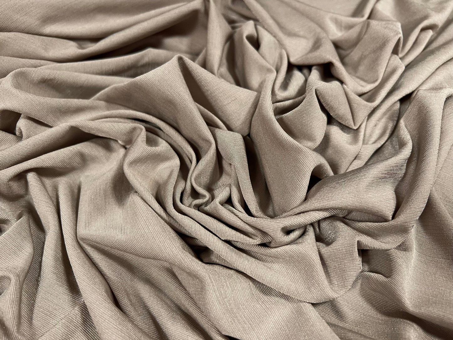 Finely textured stretch spandex single jersey fabric, per metre - plain - Bath stone