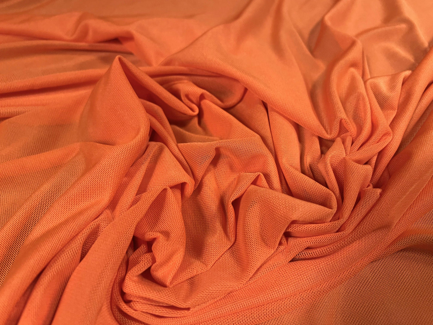 Power mesh net stretch spandex fabric, per metre - Plain - orange